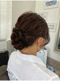 サイド編み込みアップ 結婚式 二次会 お呼ばれ イベント