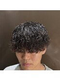波巻きスパイラル 前下りマッシュ メンズカット メンズパーマ