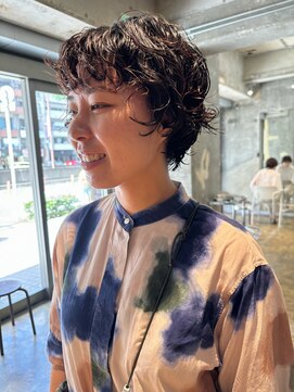 ハマモト ショートボブ　パーマ