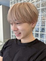 サンクマーケット 渋谷(cinq MARKET) 渋谷メンズブリーチカラーミルクティーベージュセンターパート