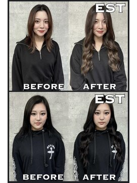 エスト 大阪梅田(EST) レミー100%高級人毛/53cm☆シールエクステ60枚+カラー