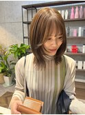 レイヤーカット　顔まわり　透明感カラー　髪質改善　福岡美容室