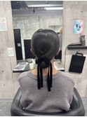 タイトアレンジ カチモリ お呼ばれアレンジ ヘアセット