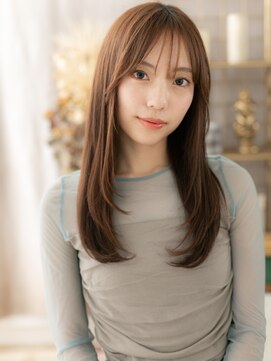 カバーヘア ブリス 志木南口駅前店(COVER HAIR bliss) ウォームブラウン小顔ロングレイヤーカットh4志木20代30代40代