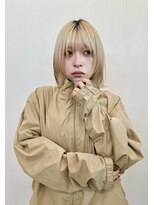 HIBIO【ヒビヲ】天神警固/ブリーチ/ダブルカラー/レイヤーカット/ボブ【4月15日OPEN】&nbsp;ショートボブ切りっぱなしボブタッセルボブミルクティーベージュ