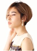 上品な大人のひし形ショート/ハイライトカラー/30代40代