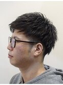ナチュラル束感ショート!ツーブロック×アップバング