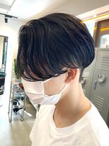 エリマ 調布(elima)&nbsp;前下がりセンターパートソフトツーブロック無造作パーマ