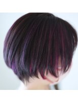 ニコリヘアワークス(nicori hair works)&nbsp;ショート×ハイライト×パープル2