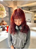 デザインカラーレイヤーカットウェットヘア夏オリーブベージュ