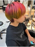 ブリーチカラー メンズカラー 派手髪 デザインカラー 眉毛