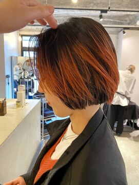 ルーム(Loom.) デザインカラーコントラストハイライト切りっぱなしボブ