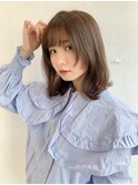 〈藤間〉顔まわりレイヤー/韓国くびれヘア/ヘーゼルベージュ