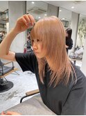 ●髪質改善縮毛矯正レイヤーカット顔周り前髪韓国ミニウルフ
