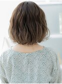■くすみベージュフレンチカジュアルボブパーマ712越谷20代30代