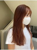 小川/ブリーチなしwカラーレイヤーカットオレンジブラウン
