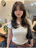 レイヤーカット/海外風レイヤーカット/グレージュカラー