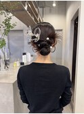浴衣ヘア/シニヨン/お団子/カチモリ/ヘアセット/ヘアアレンジ