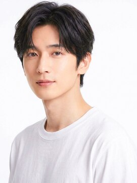 フェザーパーマ/メンズウルフ/センターパート/ニュアンスパーマ