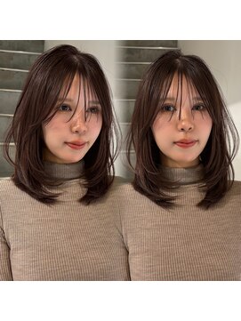 ヨーク(YOKE) ミディアムレイヤーダブルカラー中明度カラーローズブラウン暖色