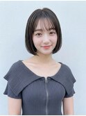 ふんわり小顔ミニボブ◎透明感アッシュグレージュ夏カラー