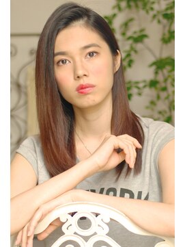 ランプ ヘアー(lamp hair) 【lamp hair 池袋】黒髪でも似合う♪外国人風ストレート耳かけ◎