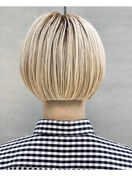 テトヘアー(teto hair) short［ミニボブワンレングス金髪ホワイトブロンドマッシュ］