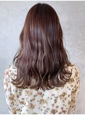 ブラウンロング_くびれミディイヤリングカラー_ba320992