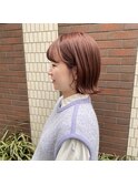ミニボブ×コーラルピンク