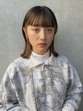 ラボヌール ヘアーウル 春日部西口店(La Bonheur hair heureux) インナーカラーくびれヘアデザインカラー20代30代40代