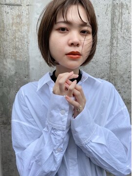 モリオ フロム ロンドン 大宮2号店(morio from London) 【なかじま ひびき】ナチュラルグレージュワンレンボブ