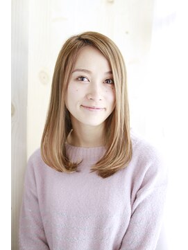 シュシュット(chouchoute) 斜めバングデザインカラーシルキーベージュグレージュカラー/094