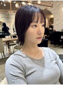 ◯前髪イメチェンアンブレラカラーこなれミディ切りっぱなしボブ