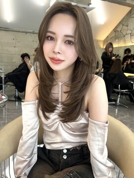 サイン 表参道(SIGN) 韓国ヘアーハッシュカットレイヤーカットグレージュブリーチ無し