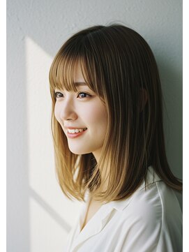 コトナ 越谷店 ロングヘアー/透明感ベージュカラー/小顔ウルフレイヤー/越谷