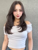 Moalana 名古屋 栄/髪質改善/縮毛矯正/レイヤー【モアラナ】 ダークパープル/くびれミディ/顔周りレイヤー/くびれレイヤー
