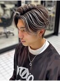 58. リバースセンターパート/卵型/ハイライト/白髪ぼかし
