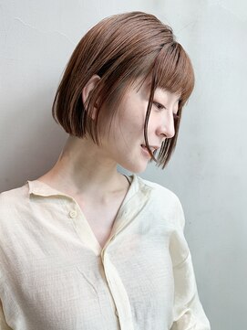 アルバム 銀座(ALBUM GINZA) ストレートボブ_ココアブラウンフリンジウェーブ_77655