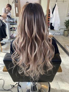 ボアップ 新居浜店(boappu) #プルエクステ #ハイトーン #カラー #ミルクティー #新居浜