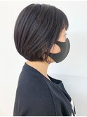 耳掛け/黒髪/丸み/ショート/小顔/グラデーション//20代30代40代