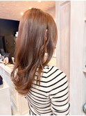 福山美容室Caary 暖かみナチュラルブラウンうる艶ロング20代30代