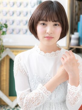 カバーヘア ブリス 上尾西口店(COVER HAIR bliss) オリーブアッシュ前下がりナチュラルボブc5上尾20代30代40代