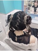 くらげヘア/ヘアアレンジ/ヘアメ/ヘアセット/ハイトーン