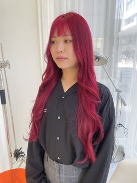 ハイブ 金沢(Hive) 色落ちブロンド　チェリーレッド