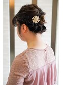 優雅な編み込みアップスタイル