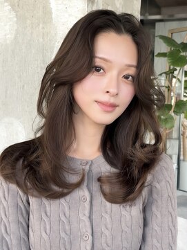 ロビー 表参道(ROBBY) 大人レイヤーカット/ミディアムロングヘア/小顔前髪顔周りカット