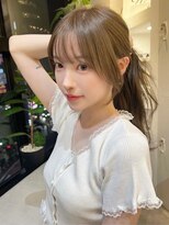 ジーナ 浦和(Zina)&nbsp;髪質改善＊ベージュブラウンポニーテール＊美髪【Zina浦和】