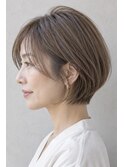 白髪ぼかしで叶える大人ショートボブ