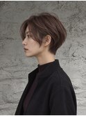 船橋/ブラウンベリーショート/襟足タイト/丸み