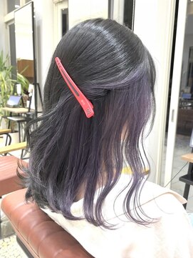 クアトログランシュ ひたちなか店(QUATRO×GranCieux) インナーカラー×アイリスバイオレット